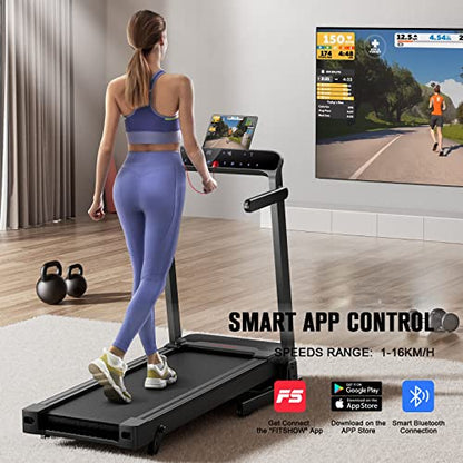 - Foldable Treadmill 3 Incline Levels | Max Weight 180kg | Up to 16km/h | Bluetooth -