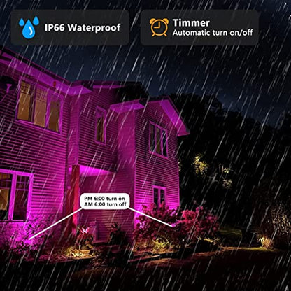 - Lighting master LED Floodlight 500W Equivalent 5000LM | Smart RGB Flood Lights Outdoor with APP Control | Colour Changing -