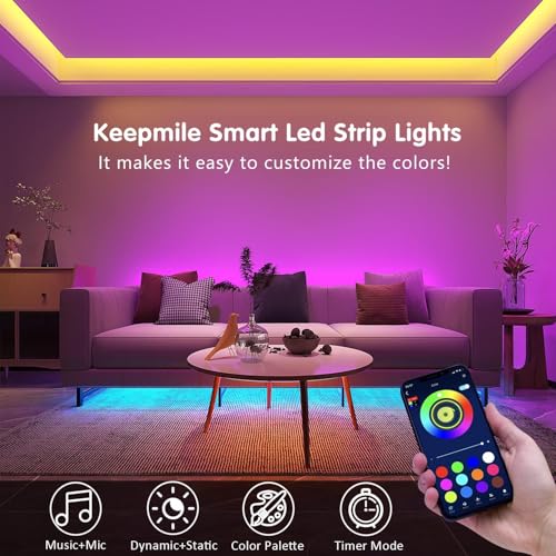 - Keepsmile 30M Led Strip Lights | (2 Rolls of 15M) | Bluetooth Smart App Control -