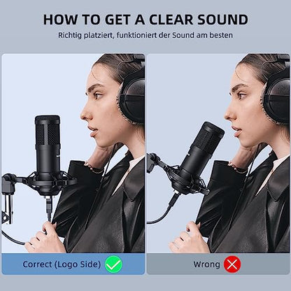 - SUDOTACK USB Streaming Podcast PC Microphone | Professional 192KHZ/24Bit Studio Cardioid Condenser Mic Kit -