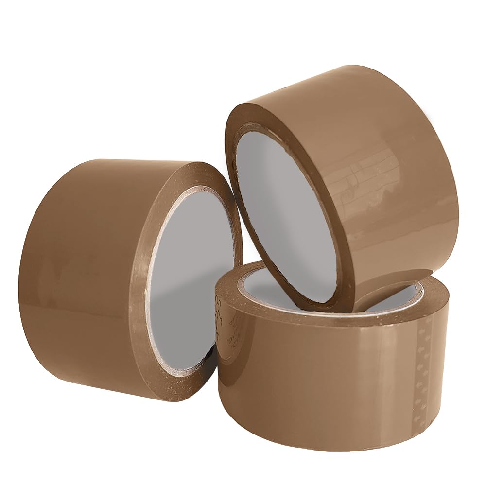 ARVO Packing Tape - Parcel Tape - Tape - 3 Rolls with Low Noise (48mm x 60m) - Strong Heavy Duty Brown Tape for Packing Boxes, Secure Packaging Tape for Moving House