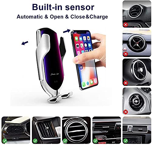 - Wireless Car Charger, Smart Sensor 10W Fast Charging Auto-Clamp