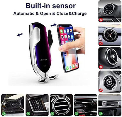 - Wireless Car Charger, Smart Sensor 10W Fast Charging Auto-Clamp