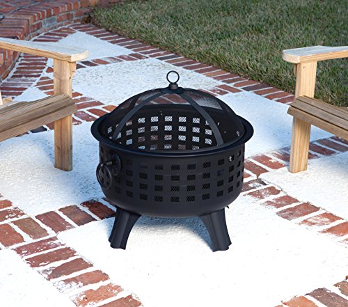 Amazon Basics Steel Round Lattice Fire Pit, 60 cm (23.5 Inches)