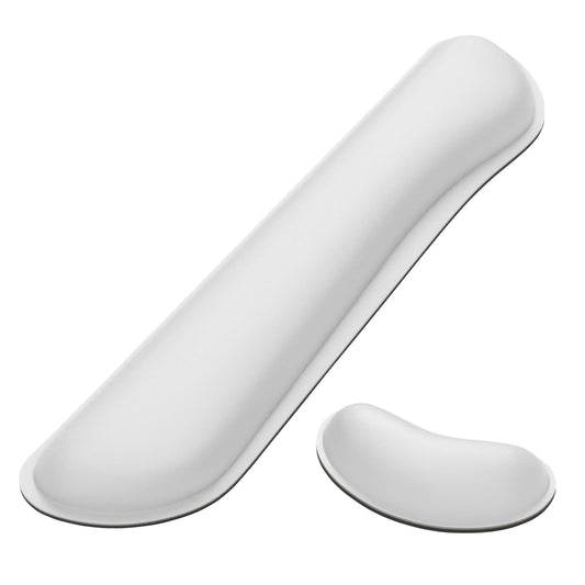 Dapesuom Enlarge Keyboard Wrist Rest Pad,Memory Foam Set Wrist Cushion Support for Easy Typing & Pain Relief,Mouse Wrist Pad,Anti-Slip Wrist Support for Gaming,Computer, Laptop, Office,Ivory White