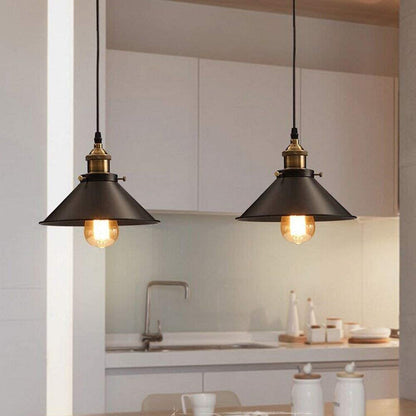 2 Pack Vintage Industrial Black Pendant Light for Kitchen Island, Retro Chandeliers Fixtures E26 E27 Base, Hanging Ceiling Light Lamp Fixture, Bar Lights Hanging