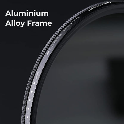 - K&F Concept 58mm Variable ND2 - ND400 Filter | Neutral Density Filter | Slim Adjustable Fader -