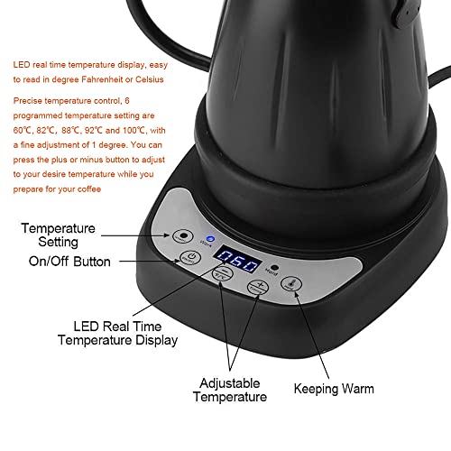 - Diguo Variable Temperature Digital Electric Gooseneck Kettle | Pour Over Coffee | Hand Drip Kettle Narrow Spout -