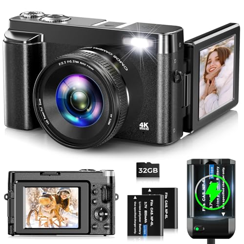 - Digital Camera | Oiadek 4K 48MP Autofocus Vlogging Camera | 32G Memory Card 16X Digital Zoom -