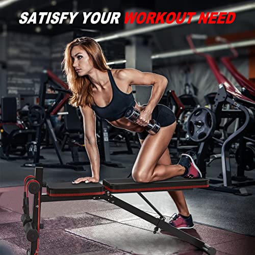 - Naspaluro Weight Bench Adjustable | Full Body Exercise Folding Fitness Workout Bench -