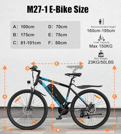 - VARUN Electric Bikes for Adults, 27.5" Electric Mountain Bike- E bike- with 48V/13Ah Lithium Battery -