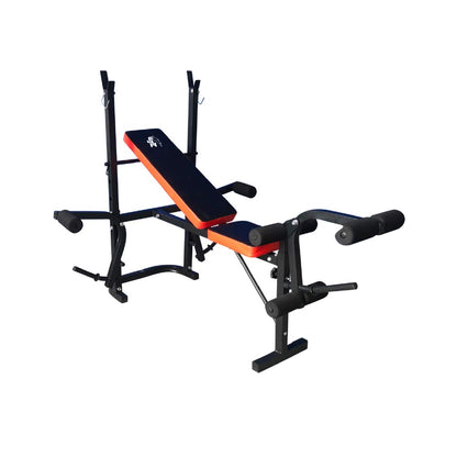 - Fit4home Weights Bench With Barbell Rack | Adjustable Home Training Gym Workout Fitness Bench | TF-1001 Black -