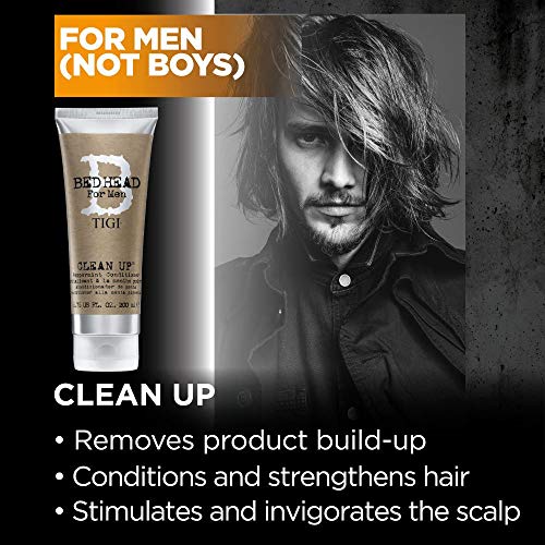Bed Head for Men by TIGI - Clean Up Mens Daily Conditioner - Ideal for Normal Hair - 200 ml