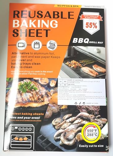 - GQC BBQ Mats | Set of 6 BBQ Grill Mats | Nonstick Reusable Barbecue Baking Mat -
