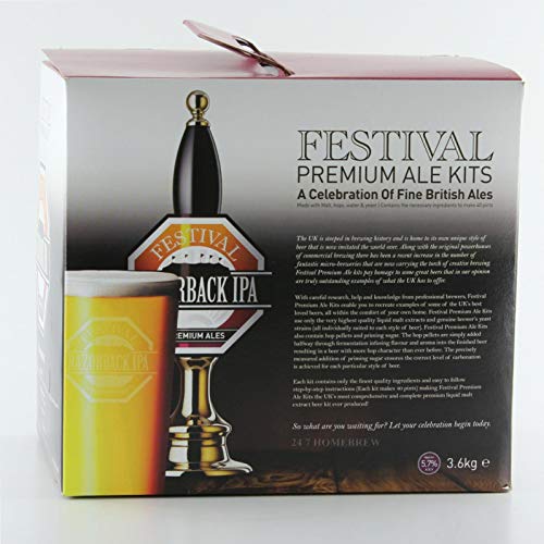 - Festival Razorback IPA Premium Homebrew Kit | Makes 40 pints of 5% ABV Home Brew Real Ale -