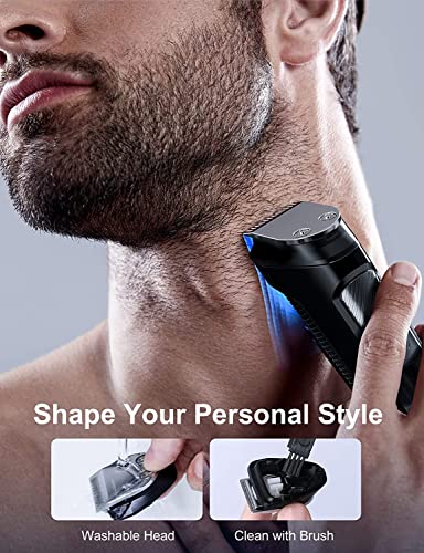 Beard Trimmer Hair Clippers Men, Nose & Ear Trimmer, 9-in-1 Body Groomer Men Kit, Cordless Rechargeable Hair Clippers with 7 Limit Combs, Stainless Steel Blades,Extra Long Life Beard&Hair Grooming Kit