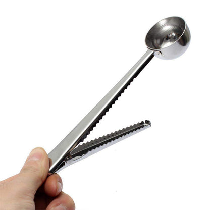 7Inch Coffee Scoop with Bag Clip,Coffee Spoon Measuring,for Ground Coffee and Beans,Stainless Steel