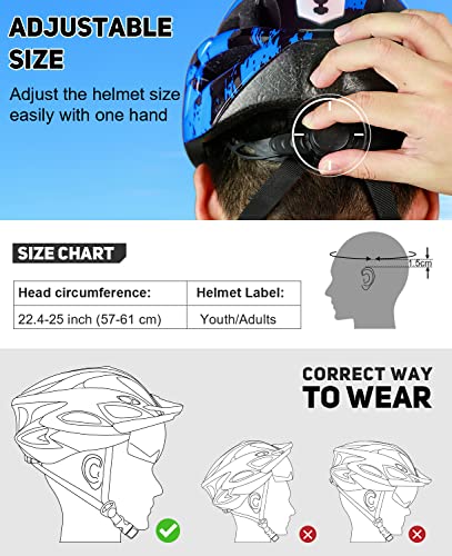 - RaMokey Bike Helmet | Lightweight Cycle Helmet |LED Light Magnetic Goggle Sun Visor -