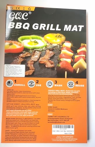 - GQC BBQ Mats | Set of 6 BBQ Grill Mats | Nonstick Reusable Barbecue Baking Mat -