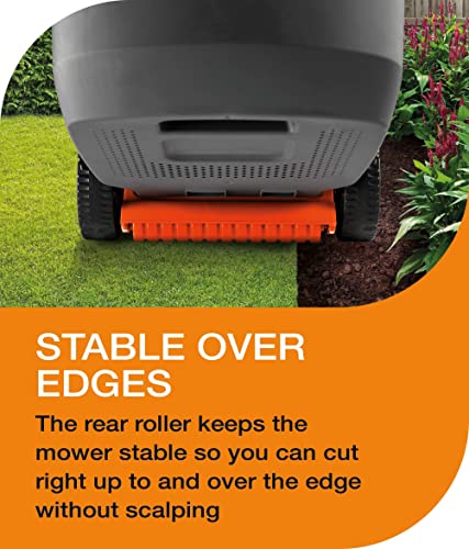 - Flymo EasiStore 340R Electric Rotary Lawn Mower | 34 cm Cutting Width | 35 Litre Grass Box | Close Edge Cutting | Rear Roller | Central Height Adjust -