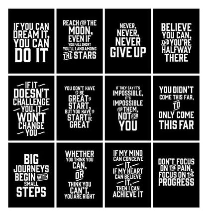 - Verbier Inspirational Quotes Wall Art - 12 x A4 motivational posters for room decor -