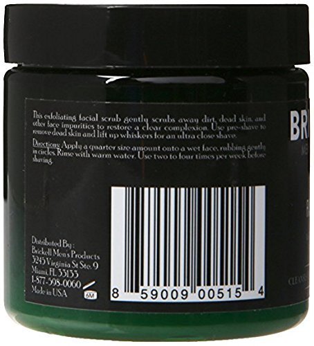 Brickell Men's Renewing Face Scrub for Men, Natural and Organic Deep Exfoliating Facial Scrub Formulated with Jojoba Beads, Coffee Extract and Pumice, 118 mL, Scented