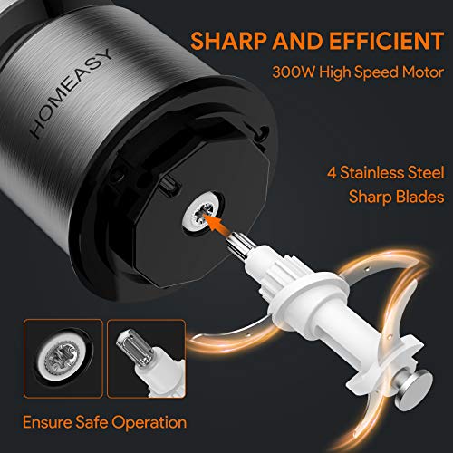 - Mini Meat Grinder | Homeasy Mini Food Processor | Food Grinder | 600ml Stainless Steel -