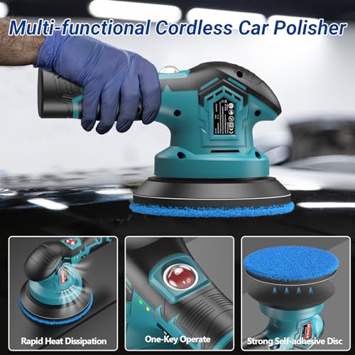 - RUYIKA | Cordless Car Polisher Buffer | Polishing Machine | 2500-5000 RPM -