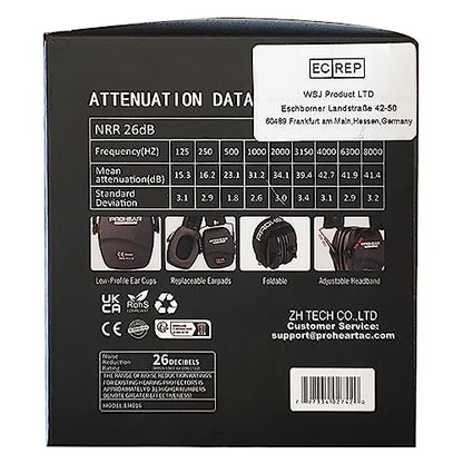 - PROHEAR 016 Ear Defenders for Shooting | Noise Reduction Slim Passive Hearing Protector -