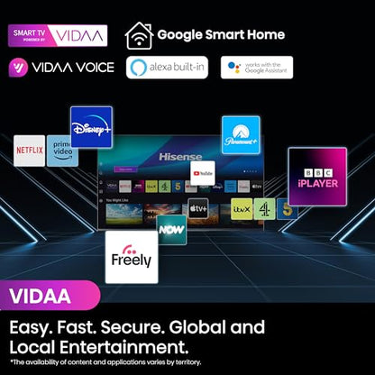 - Hisense 75 Inch Mini-LED Smart TV 75U8NQTUK | Quantum Dot Colour | Dolby Vision IQ & Atmos | iMax Enhanced | 2.1.2 Channel Speakers and Vidaa OS with Freely | Youtube | Netflix | Disney+ -