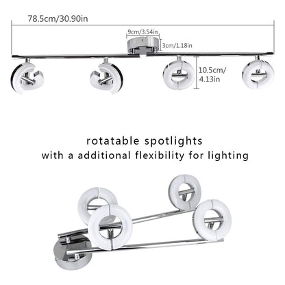 - PADMA LED Ceiling Light | Kitchen 4 Way Adjustable Flush Round Ceiling Lights -