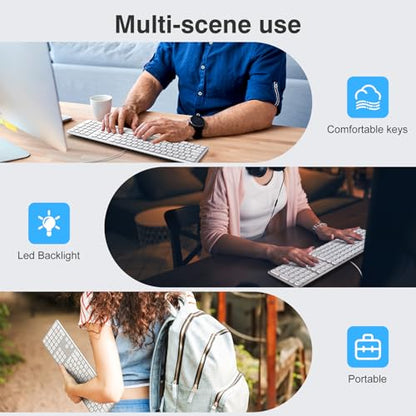 - TECURS Mac Keyboard Backlit |Quiet Slim USB Wired Computer Keyboard -