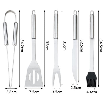 - Liujiami 5Pcs Professional BBQ Tools Set With Storage Bag -