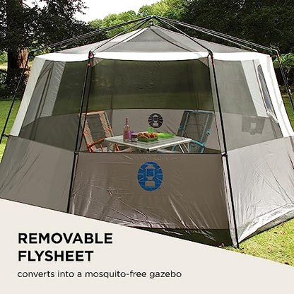 Coleman Tent Octagon, 6 to 8 Man Festival Dome Tent, Waterproof Family Camping Tent with Sewn-in Groundsheet