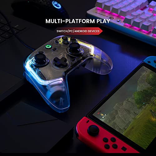 - GameSir T4 Kaleid Transparent PC Controller | Wired Gaming Controller for PC/Switch/Android TV Box, Plug and Play Gamepad Joystick | Hall Effect Sticks/Analog Triggers | 3.5mm Audio Jack -