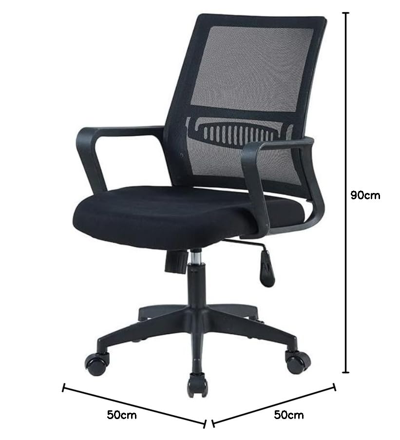 - Requena Office Chair with Armrest | Ergonomic Desk Chair | Black -