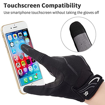 - I Kua Fly Cycling Gloves | Full Finger Mountain Bike Gloves | Gel Padded Touchscreen MTB Gloves for Men -