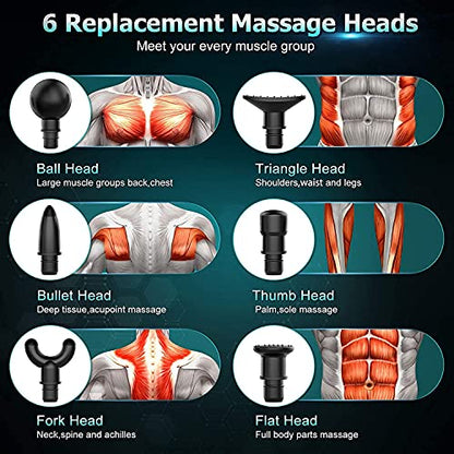 - Massage Gun Deep Tissue | Powerful 30 Speeds Percussion Muscle Massager | 2600mah -
