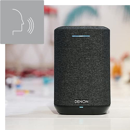 Denon Home 150 Wireless Speaker, Smart Speaker with Bluetooth, WiFi, Works With AirPlay 2, Google Assistant/Siri/Features Alexa Built-In, Music Streaming, HEOS Built-in for Multiroom - Black