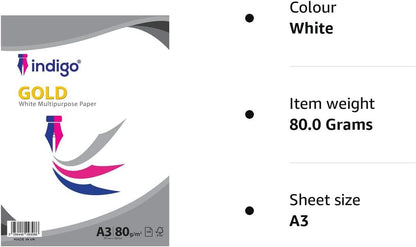 - Indigo® A3 White Multipurpose Copier 80gsm Paper -