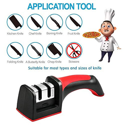 - Wellehomi Knife Sharpener, Premium Two Stages Manual Sharpener