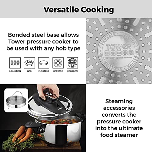 - Tower T920003 One-Touch Ultima | Pressure Cooker | Detachable 60-Minute Time -