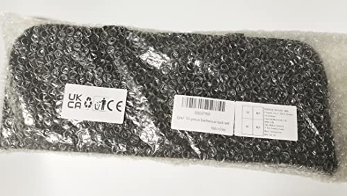 - QH7 10 Pack BBQ Barbecue Tool Set | Stainless Steel Outdoor Barbecue Grill Utensils Set -