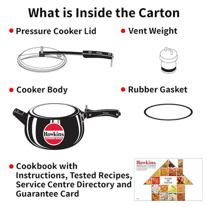 - Hawkins Contura Black 5 Litre Pressure Cooker | Hard Anodized Cooker | Handy Cooker -
