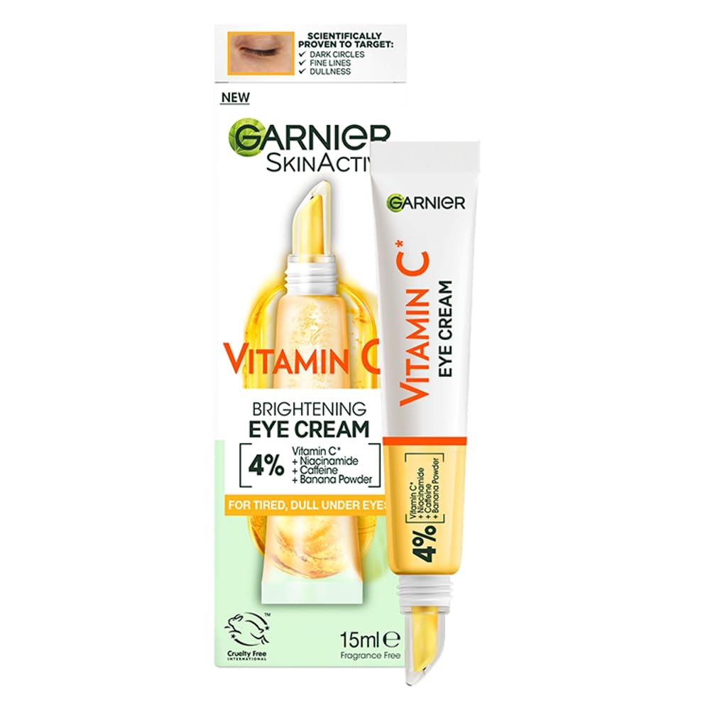 - Garnier Eye Cream | With 4% Vitamin C | Brightening Eye Treatment For Dark Circles -