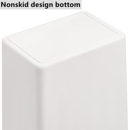 - Dicunoy Plastic Small Trash Can | 9L White Garbage Container -