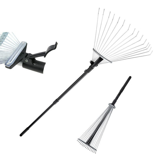- Garden Rake 80-152 cm Adjustable Soil Rake | Artificial Grass Rake | Telescopic Rake for Lawn -