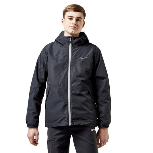 Berghaus Kids' Stokesley 3 in 1 Jacket with AQ2™ Waterproof Fabric and Lightweight Micro-fleece Inner, Kids' Hiking & Outdoor Recreation Clothing (11-12 Years, Black)