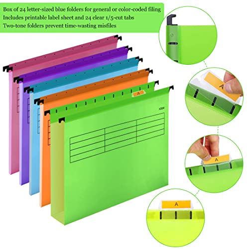 A4 Suspension Files for Filing Cabinet Files Hanging Filing Folders,34.8cm*24.5cm Box Filing Storage Folders Interior Folders for Paperwork Office Home School (10)