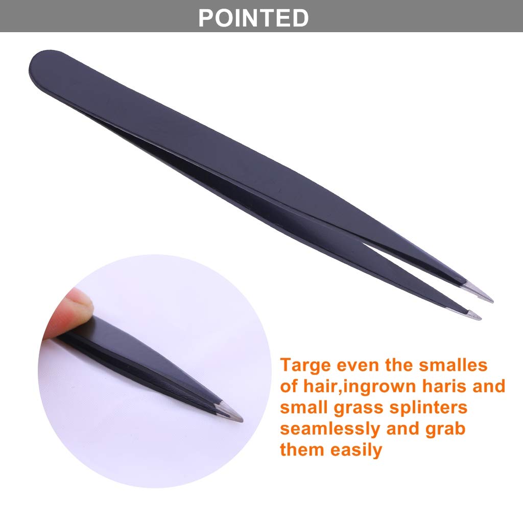 - Stadux Eyebrow Tweezers | 3 Piece | Professional Stainless Steel Precision Tweezers for Eyebrows Plucking, Ingrown Hair Remover and Facial hair -